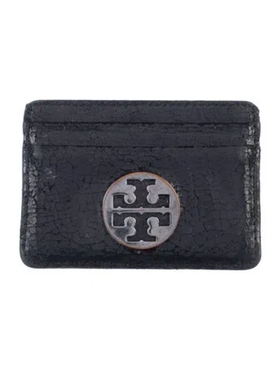 Pre-owned Tory Burch Leather Card Holder In Black