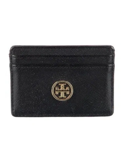 Pre-owned Tory Burch Leather Card Holder In Black