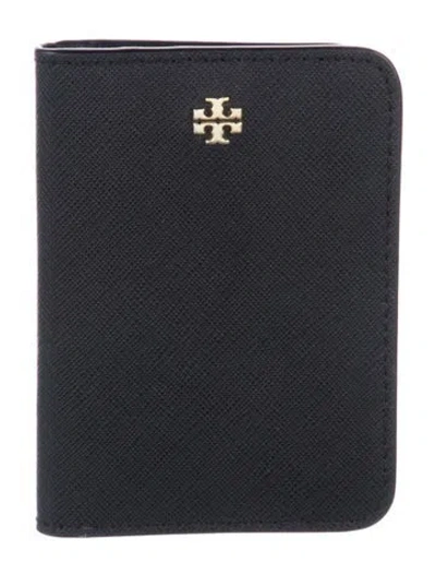 Pre-owned Tory Burch Leather Card Holder In Black