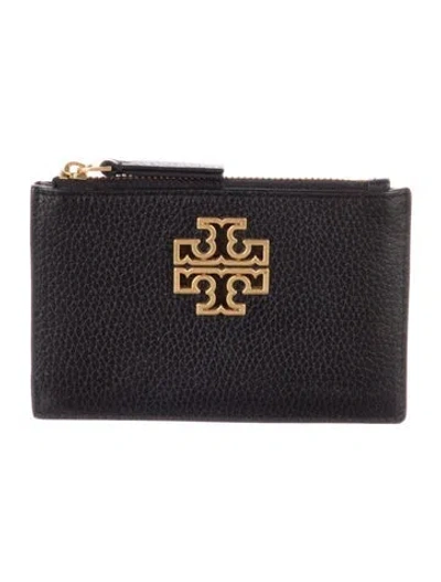 Pre-owned Tory Burch Leather Card Holder In Black