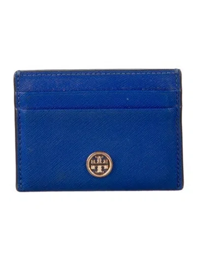 Pre-owned Tory Burch Leather Card Holder In Blue