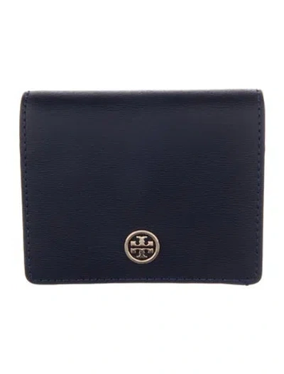 Pre-owned Tory Burch Leather Card Holder In Blue/red