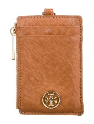 Pre-owned Tory Burch Leather Card Holder In Brown