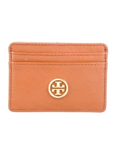 Pre-owned Tory Burch Leather Card Holder In Brown