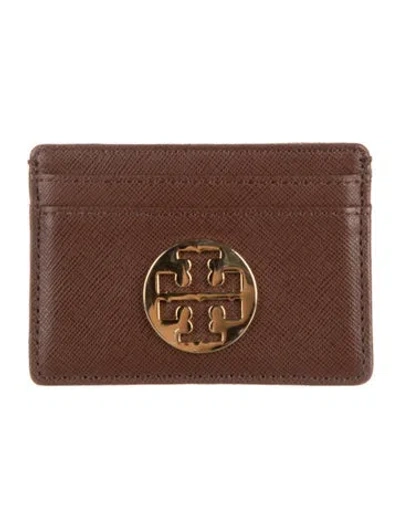 Pre-owned Tory Burch Leather Card Holder In Brown