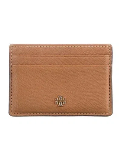 Pre-owned Tory Burch Leather Card Holder In Brown