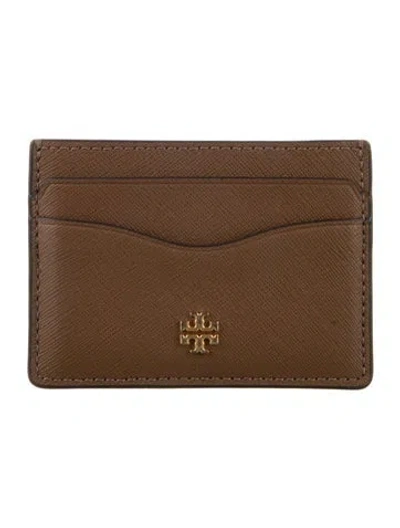 Pre-owned Tory Burch Leather Card Holder In Brown