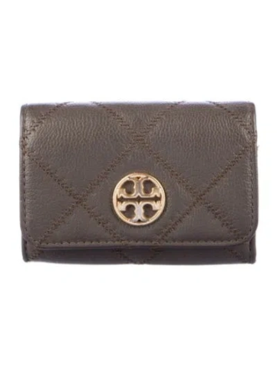 Pre-owned Tory Burch Leather Card Holder In Brown