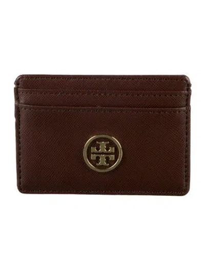 Pre-owned Tory Burch Leather Card Holder In Brown
