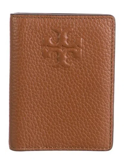 Pre-owned Tory Burch Leather Card Holder In Brown