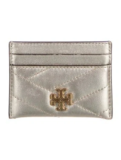 Pre-owned Tory Burch Leather Card Holder In Gold