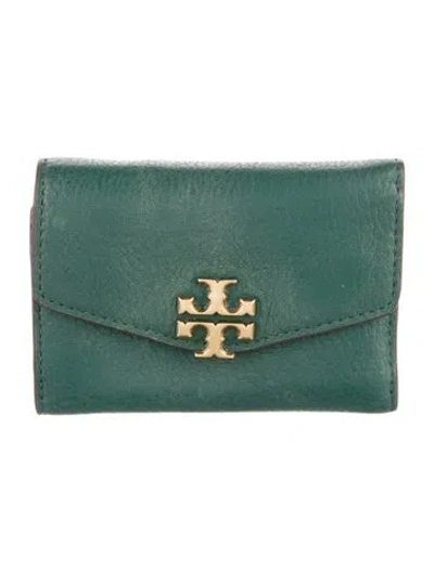 Pre-owned Tory Burch Leather Card Holder In Green