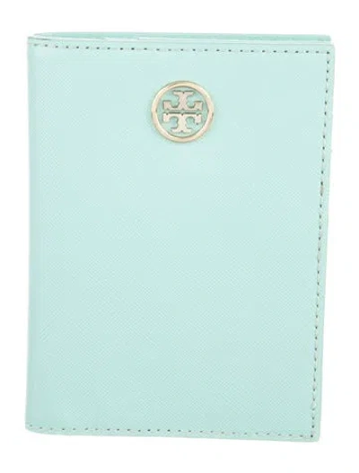 Pre-owned Tory Burch Leather Card Holder In Green