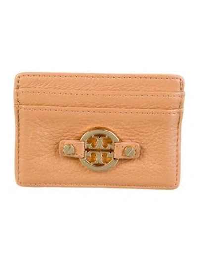 Pre-owned Tory Burch Leather Card Holder In Neutral