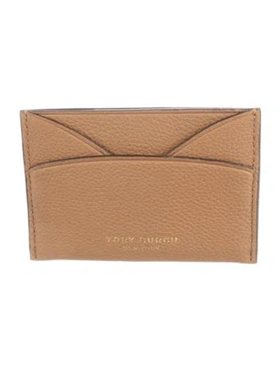 Pre-owned Tory Burch Leather Card Holder In Neutrals