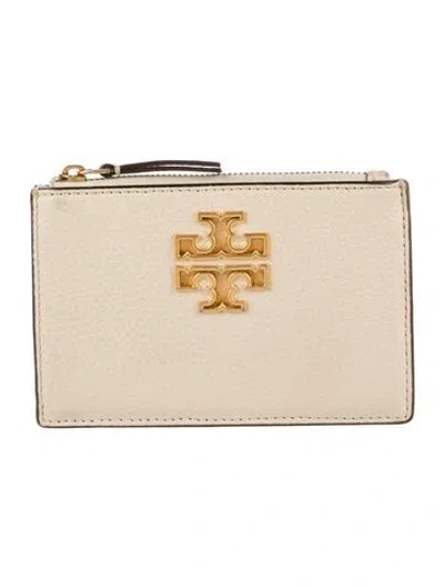 Pre-owned Tory Burch Leather Card Holder In Neutrals