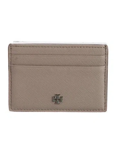 Pre-owned Tory Burch Leather Card Holder In Neutrals