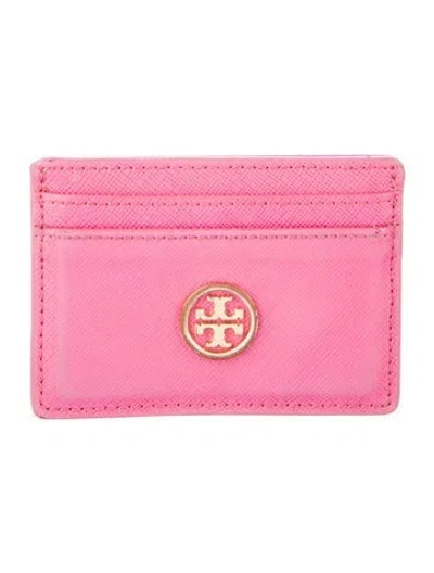 Pre-owned Tory Burch Leather Card Holder In Pink