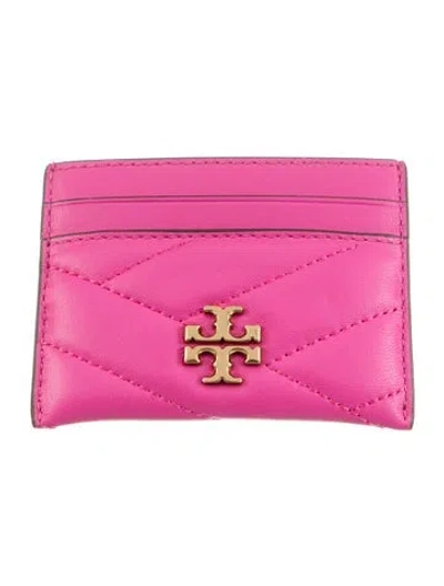 Pre-owned Tory Burch Leather Card Holder In Pink