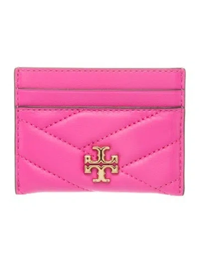 Pre-owned Tory Burch Leather Card Holder In Pink