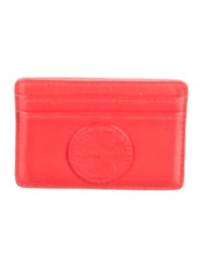 Pre-owned Tory Burch Leather Card Holder In Red
