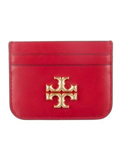Pre-owned Tory Burch Leather Card Holder In Red