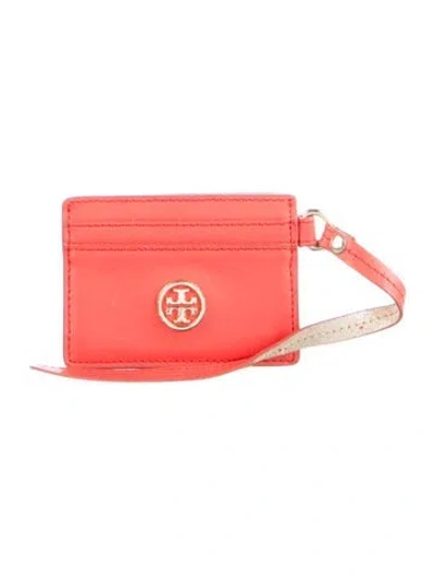 Pre-owned Tory Burch Leather Card Holder In Red