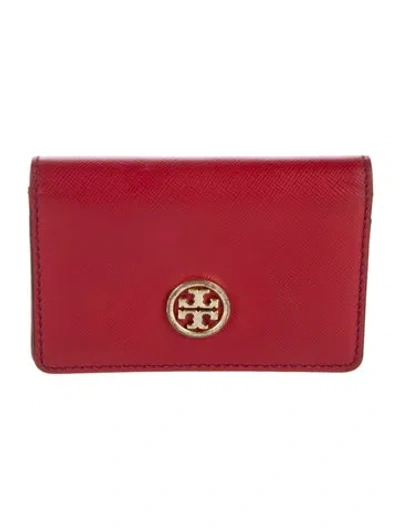 Pre-owned Tory Burch Leather Card Holder In Red