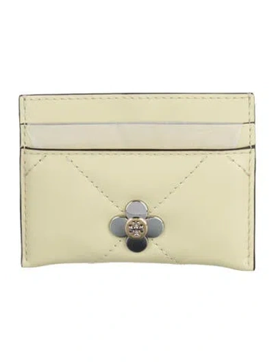 Pre-owned Tory Burch Leather Card Holder W/ Tags In Yellow