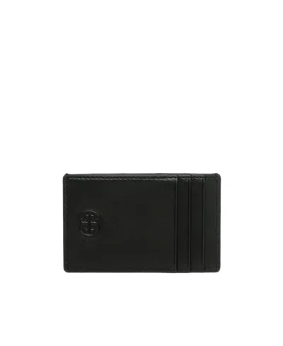 Tory Burch Leather Cardholder In Black