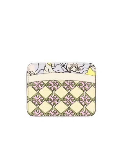 Tory Burch Leather Cardholder In Multi