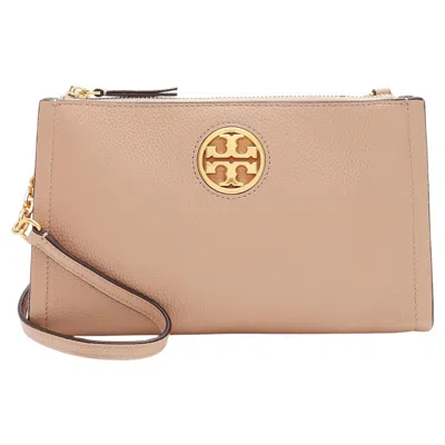 Pre-owned Tory Burch Leather Carson Crossbody In Beige
