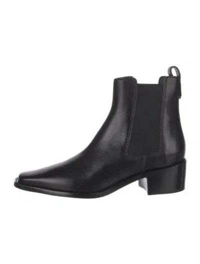 Pre-owned Tory Burch Leather Chelsea Boots In Black