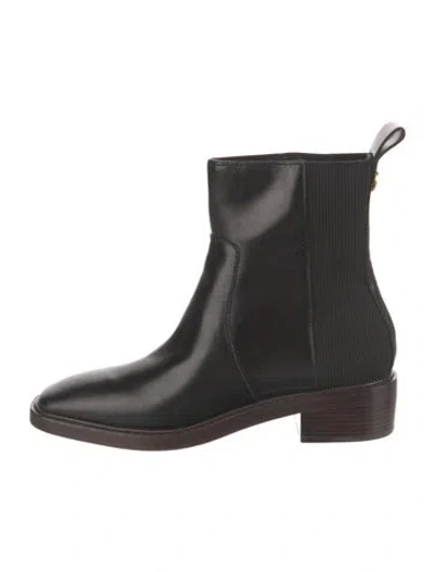 Pre-owned Tory Burch Leather Chelsea Boots In Black