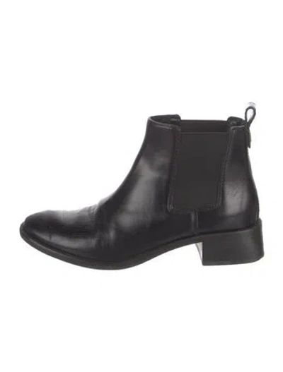 Pre-owned Tory Burch Leather Chelsea Boots In Black