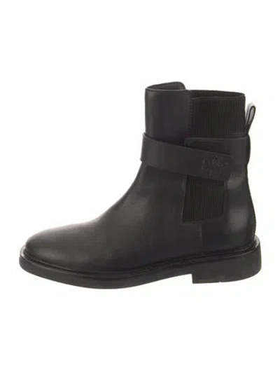 Pre-owned Tory Burch Leather Chelsea Boots In Black