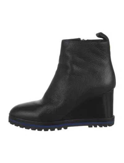 Pre-owned Tory Burch Leather Chelsea Boots In Black