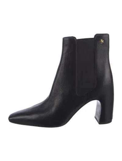 Pre-owned Tory Burch Leather Chelsea Boots In Black