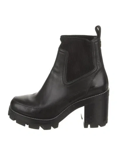 Pre-owned Tory Burch Leather Chelsea Boots In Black
