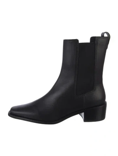 Pre-owned Tory Burch Leather Chelsea Boots In Black