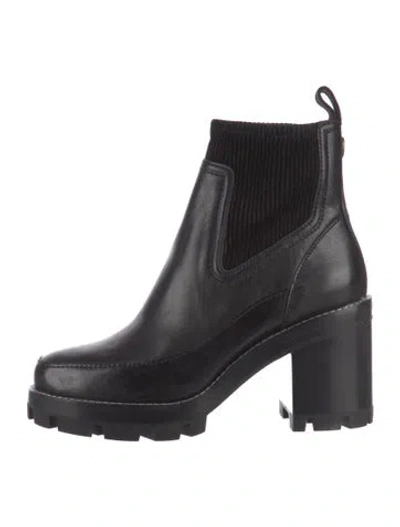 Pre-owned Tory Burch Leather Chelsea Boots In Black