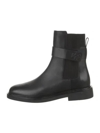 Pre-owned Tory Burch Leather Chelsea Boots In Black