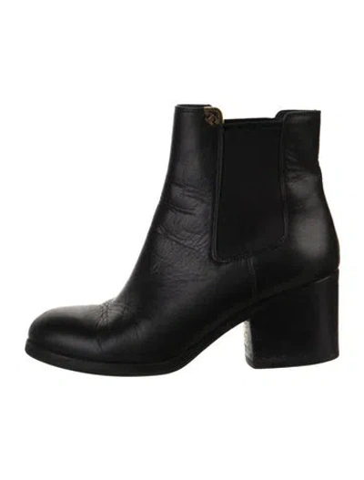 Pre-owned Tory Burch Leather Chelsea Boots In Black
