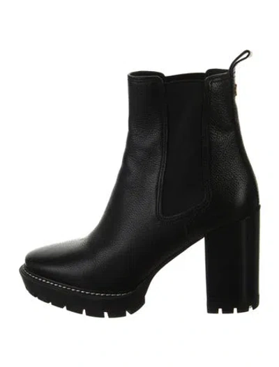 Pre-owned Tory Burch Leather Chelsea Boots In Black