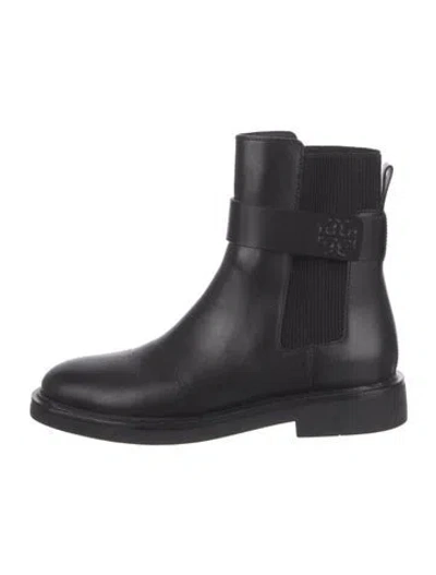 Pre-owned Tory Burch Leather Chelsea Boots In Black