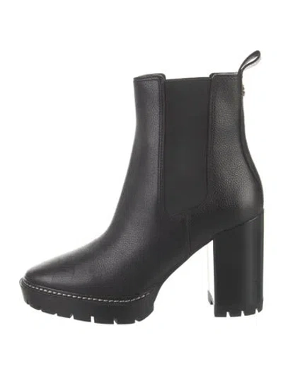 Pre-owned Tory Burch Leather Chelsea Boots In Black