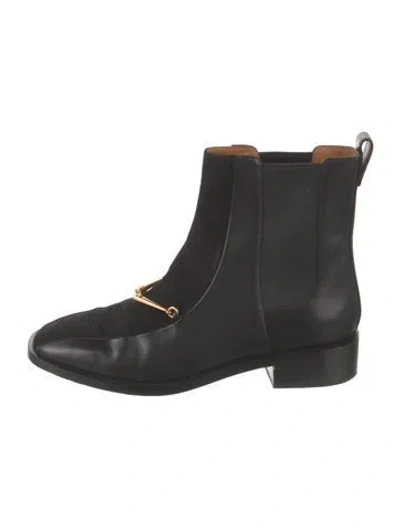 Pre-owned Tory Burch Leather Chelsea Boots In Black
