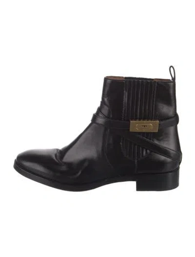 Pre-owned Tory Burch Leather Chelsea Boots In Black