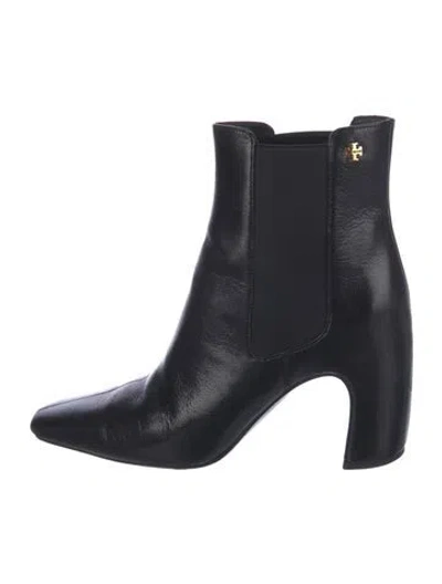 Pre-owned Tory Burch Leather Chelsea Boots In Black