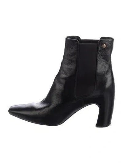 Pre-owned Tory Burch Leather Chelsea Boots In Black